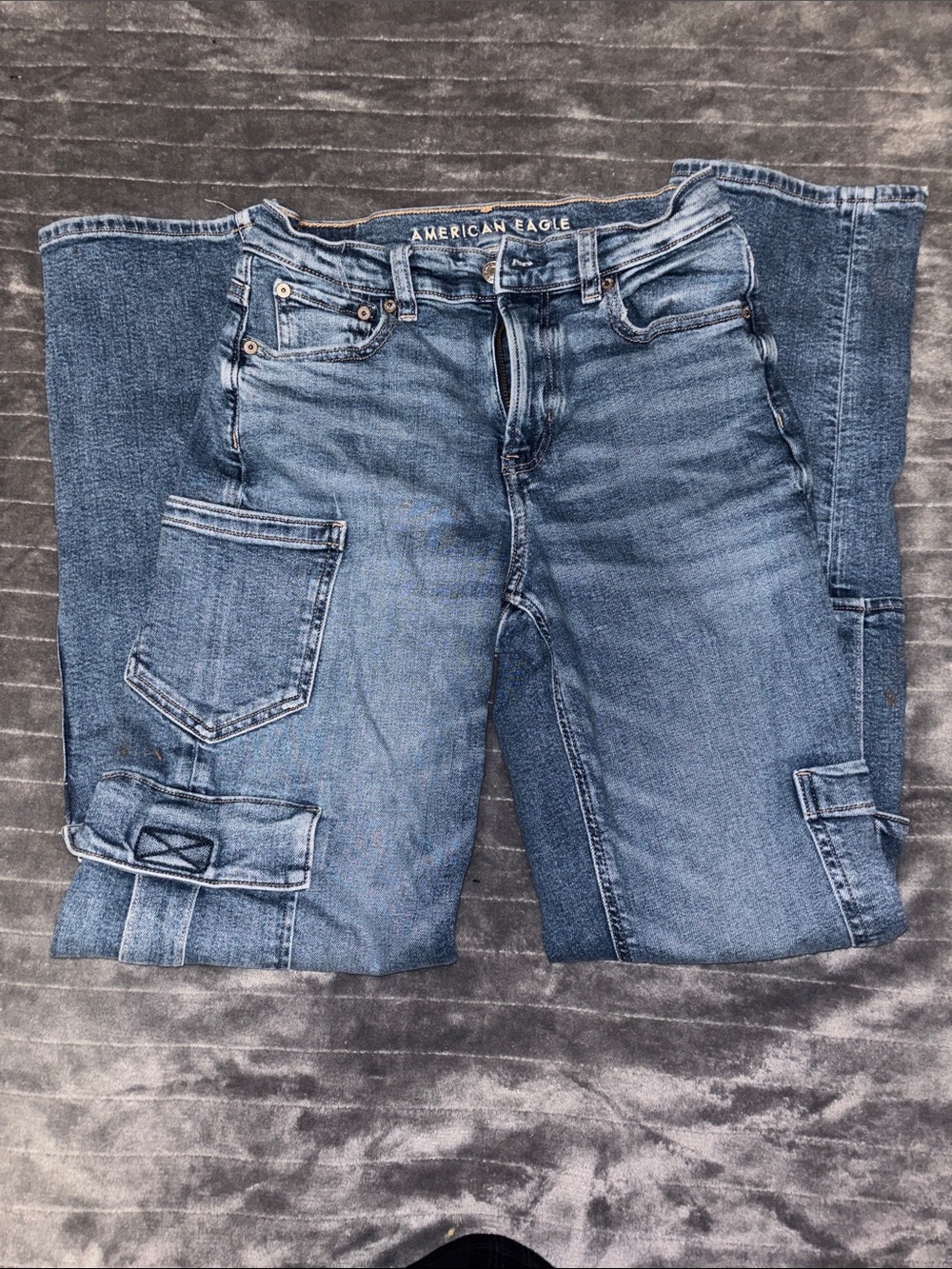 American Eagle Outfitters Blue Cargo Jeans